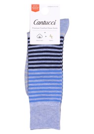 Gray and Light Blue Striped Socks Packaging