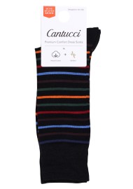 Colorful Black Striped Dress Socks Packaging