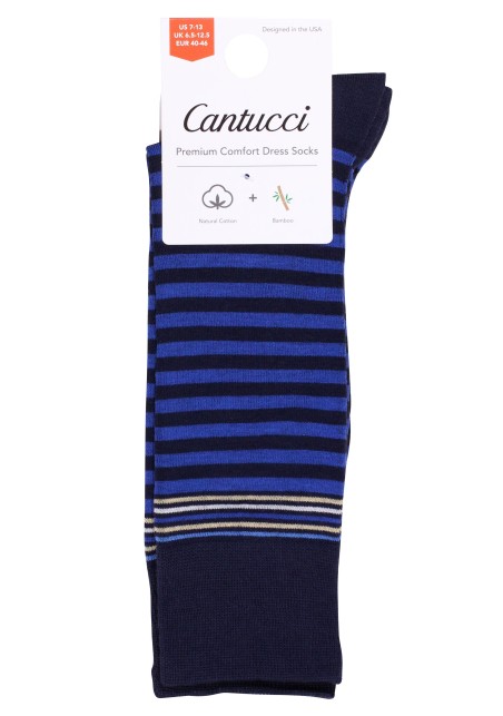 Preppy Blue Striped Dress Socks