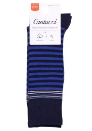 Preppy Blue Striped Dress Socks