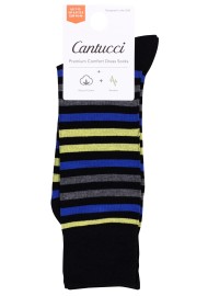 Black, Yellow, Gray Striped Dress Socks Packaging