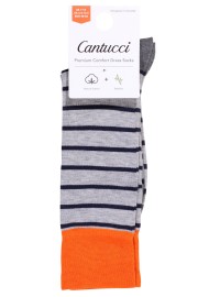 Navy and Gray Striped Dress Socks Packaging