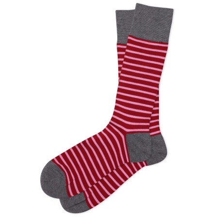 Dress Socks in Gray and Burgundy Stripes