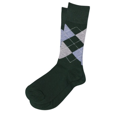 Argyle Check Dress Socks in Navy, Sage, Hunter