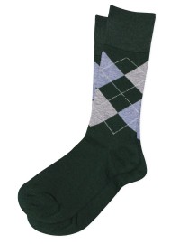 Argyle Check Dress Socks in Navy, Sage, Hunter