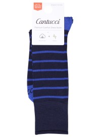 Navy Socks with Light Blue Stripes Packaging