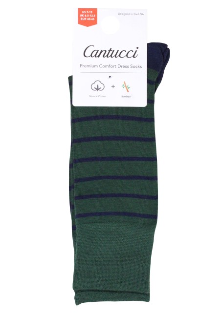 Hunter Green and Navy Striped Socks Packaging
