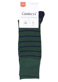 Hunter Green and Navy Striped Socks Packaging