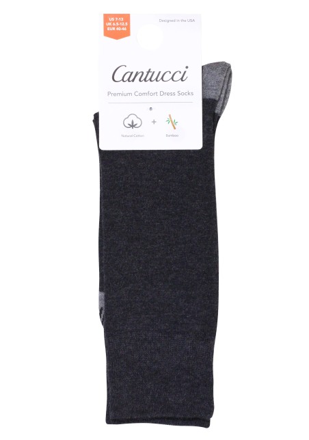 Solid Charcoal Mens Dress Socks Packaging