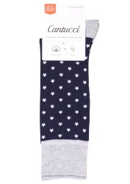 Navy Dress Socks with White Stars Packaging