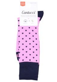 Pink and Navy Star Design Socks Packaging