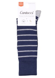 Navy and Gray Striped Dress Socks Packaging