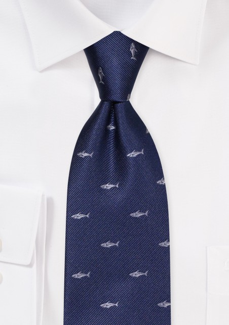 Boys Ties with Swimming Sharks