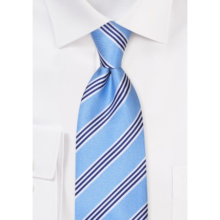 Light Blue Striped Kids Necktie