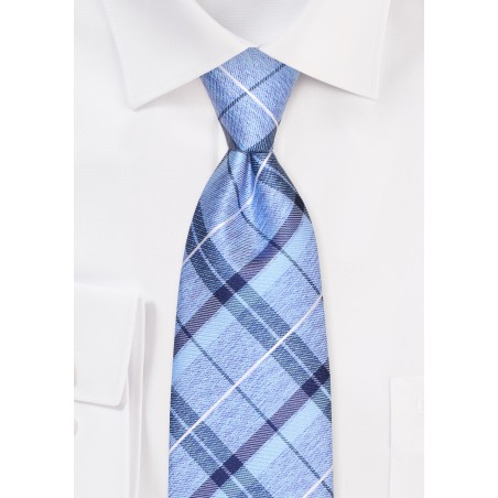 XL Plaid Tie in Blue