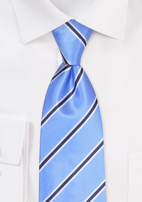 Elegant Repp Stripe Mens Tie in Sky