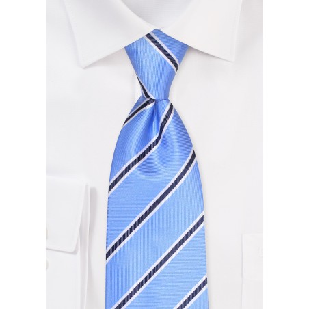 Elegant Repp Stripe Mens Tie in Sky