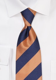 Navy and Golden Orange XL Tie