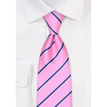 Pink Repp Striped Tie