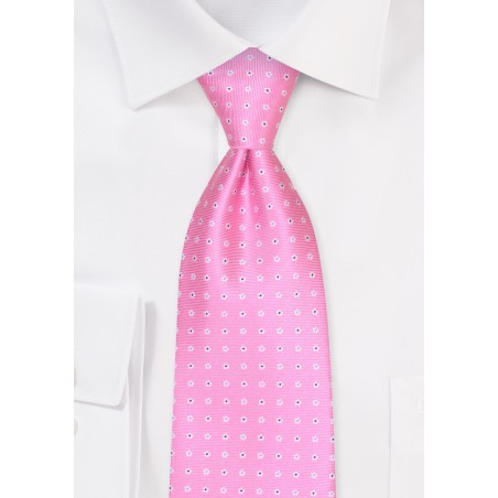 Kids Floral Tie in Carnation Pink
