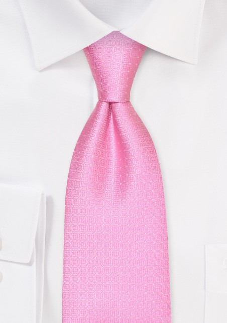 Pink Tie with Woven Texture