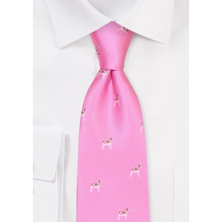 Pink Kids Tie with Dogs
