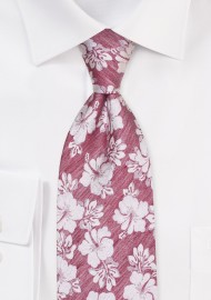 Linen Silk Floral TIe in XL Length