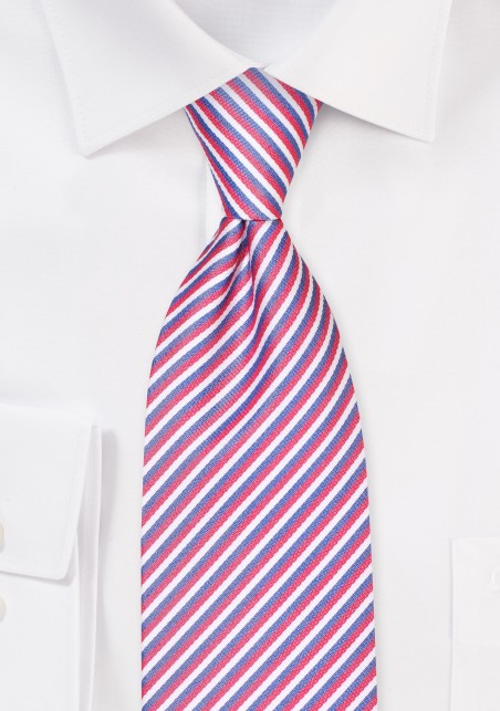 Repp Stripe Kids Tie in Red, White, Blue