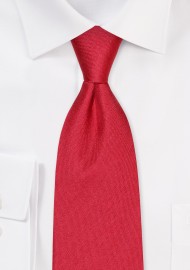 Cherry Red Kids Tie in Raw Silk Fabric