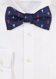 Navy Bow Tie with Sailing Burgees