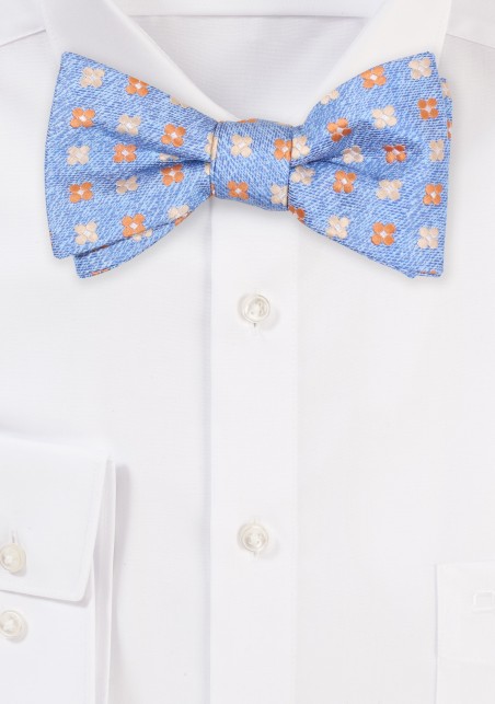 Pale Blue Bow Tie with Orange and Yellow Florals