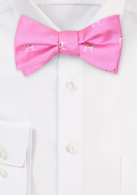 Pink Bow Tie with Tiny Dogs