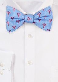 Blue Bow Tie with Tiny Lobsters