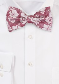 Hibiscus Flower Bow Tie in Linen Silk