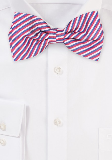 Striped Bowtie in Red, White, and Blue