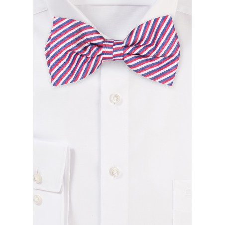 Striped Bowtie in Red, White, and Blue
