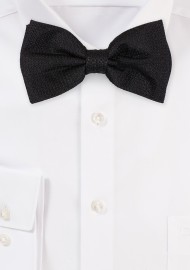 Black Pique Bowtie in 100% Silk