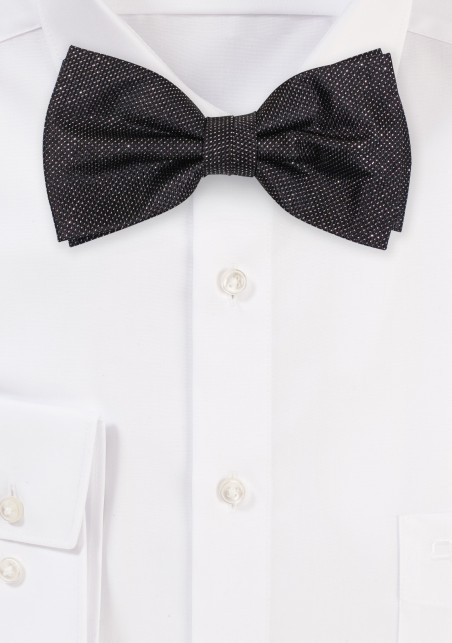 Black and Silver Glitter Bowtie in Silk