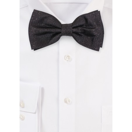 Black and Silver Glitter Bowtie in Silk