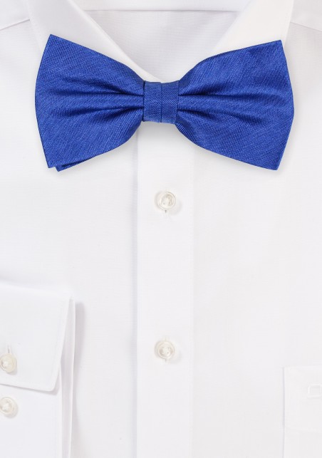 Royal Blue Mens Bowtie in Pure Raw Silk
