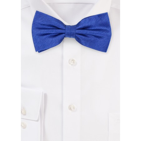 Royal Blue Mens Bowtie in Pure Raw Silk