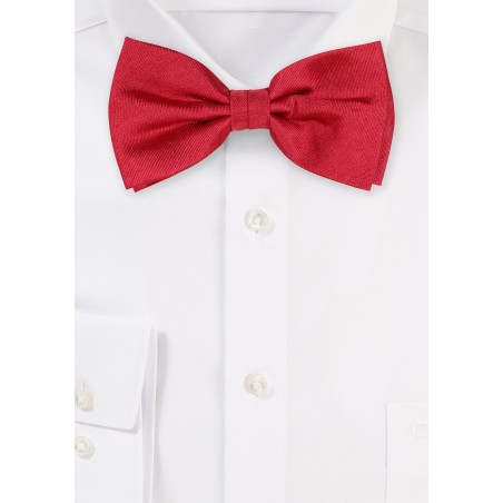 Raw Silk Bow Tie in Cherry Red