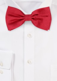 Raw Silk Bow Tie in Cherry Red