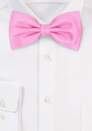 Solid Pink Bow Tie in Matte Woven Silk