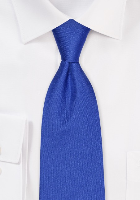 Marine Blue Silk Tie | Mens Silk Necktie in Solid Marine Blue