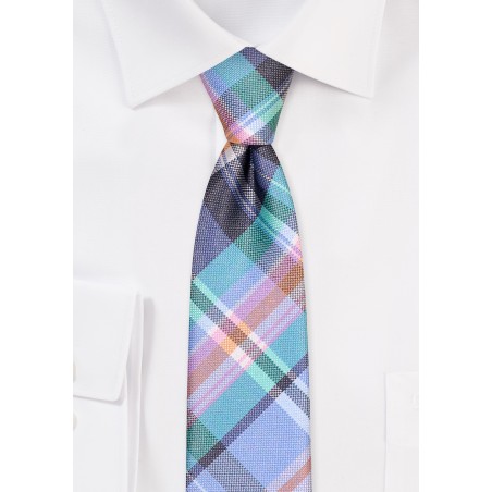 Madras Slim Tie | Skinny Necktie in Madras Check