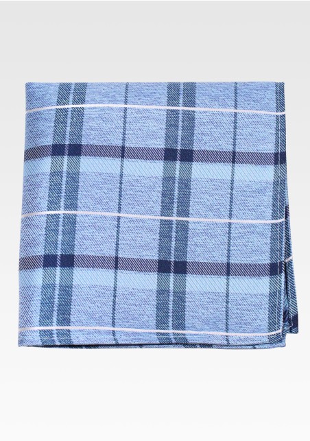 Blue Plaid Pocket Square