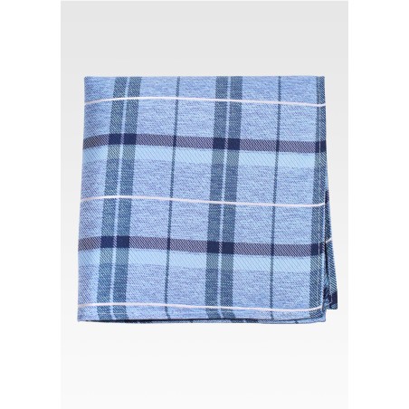 Blue Plaid Pocket Square
