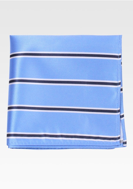 Ribbed Textured Men's Pocket Square in Sky Blue, Tan, and Black