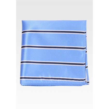 Ribbed Textured Men's Pocket Square in Sky Blue, Tan, and Black